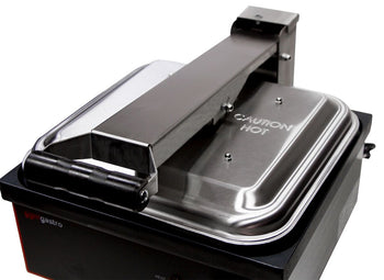 Grill kontaktowy - 2,2 kW - gładki & ryflowany - powierzchnia grilla: 350x330 mm - Prime Gastro