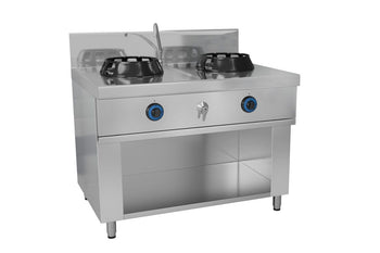Kuchenka gazowa Wok - 28 kW - 2 palniki - z mini kolumną wodną - Prime Gastro
