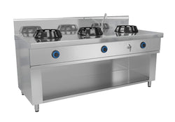 Kuchenka gazowa Wok - 42 kW - 3 palniki - z mini kolumną wodną