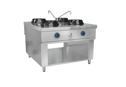 Kuchenka gazowa wok - 56 kW - 4 palniki - włącznie z 2 mini kolumnami wodnymi