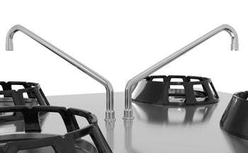 Gazowa kuchenka wok - 84 kW - 6 płyt grzewczych - włącznie z 2 mini kolumnami wodnymi - Prime Gastro