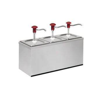 Dozownik do sosów – 3x 2L – włącznie z podstawą ze stali nierdzewnej - Prime Gastro