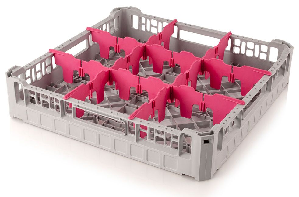 Kosz do mycia szkła 1/1 - 500x500mm - 9 przedziałów - Prime Gastro