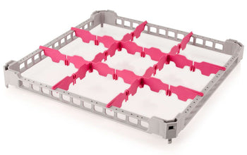 nadstawka do kosza 1/1 do kosza zmywarki do szkła - 500x500mm - 9 przegródek - Prime Gastro