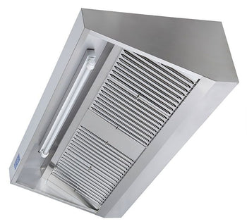 Okap przyścienny - 1400mm - z silnikiem, regulatorem, filtrem i lampą - Prime Gastro