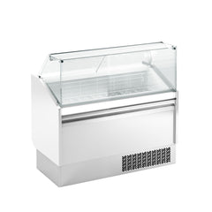 LEVI ice cream counter - 1310 mm - static - for 7+7x 5 liter ice cream containers - white