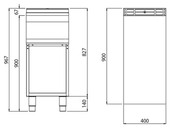 Element neutralny - 400 mm - z szufladą - Prime Gastro