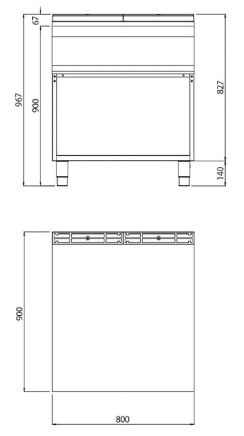 Element neutralny - 800 mm - z szufladą - Prime Gastro