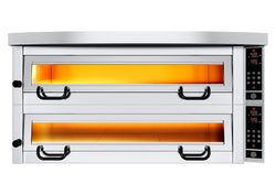 Elektryczny piec do pizzy Power - 6+6 34cm - Cyfrowy - włącznie z okapem, ramą podstawy i zestawem kółek