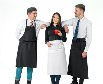 (5 sztuk) Fartuch bistro - biały - długość: 90 cm - Prime Gastro