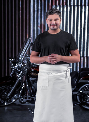 (5 sztuk) Fartuch bistro - biały - długość: 90 cm - Prime Gastro