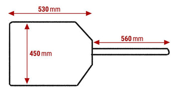 Łopatka do pizzy drewniana - 530 x 450 mm - Prime Gastro