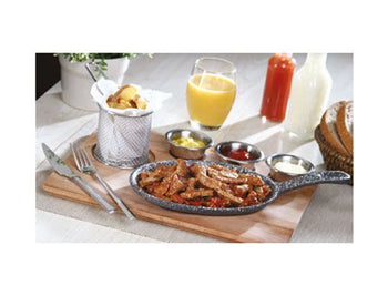 Zestaw do serwowania fajity - 6 częściowy - żeliwna patelnia z uchwytem - Prime Gastro