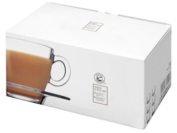 (24 sztuk) Szklanka do herbaty ze spodkiem - AQUA - 210 ml - Prime Gastro