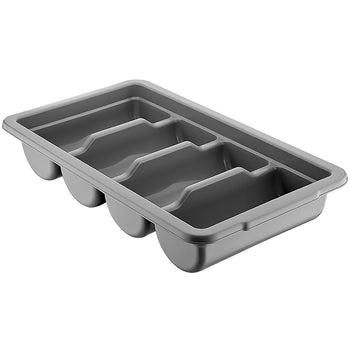 Pojemnik na sztućce z 4 przegrodami włącznie z pokrywą – szary - Prime Gastro