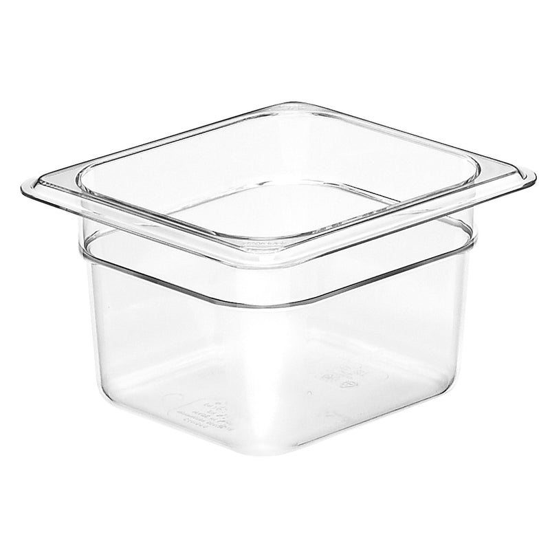 (6 sztuk) CAMBRO | Camview® - pojemnik GN z kopolimeru 1/6 - przezroczysty - wysokość: 100 mm - nie zawiera BPA