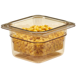 (6 szt.) CAMBRO | H - PAN™ - Żaroodporne pojemniki GN 1/6 - Bursztynowe - Głębokość 100 mm