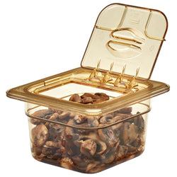 (6 szt.) CAMBRO | H - PAN™ - Żaroodporne pojemniki GN 1/6 - Bursztynowe - Głębokość 100 mm