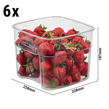 (6 szt.) CAMBRO | CAMWEAR® - Pojemnik FreshPro - 5,7 litra - Przezroczysty - Prime Gastro