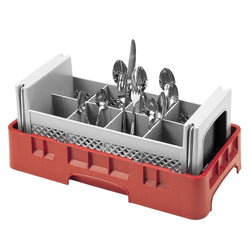 CAMBRO | CAMRACK® - Kosz na sztućce 1/2 - 8 przegródek - 500x500mm - Szary