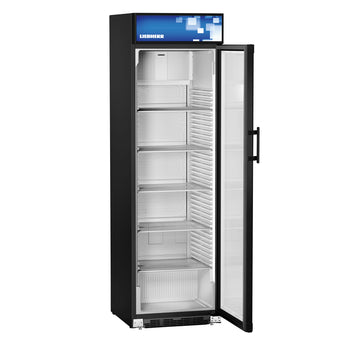 LIEBHERR | Chłodziarka do napojów COMFORT - 385 litrów - z 1 szklanymi drzwiami & wyświetlaczem reklamowym - czarna - Prime Gastro