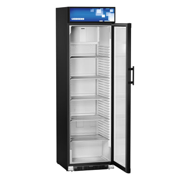 LIEBHERR | Chłodziarka do napojów COMFORT - 385 litrów - z 1 szklanymi drzwiami & wyświetlaczem reklamowym - czarna - Prime Gastro