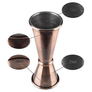 (6 sztuk) Miarka barowa - stal nierdzewna - 25cl i 50cl - z linią napełniania 15cl i 35cl - Prime Gastro