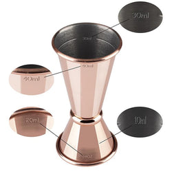 (6 sztuk) Miarka barowa - stal nierdzewna - 20cl i 40cl - z linią napełniania 10cl i 30cl