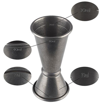 (6 sztuk) Miarka barowa - stal nierdzewna - 20cl i 40cl - z linią napełniania 10cl i 30cl - Prime Gastro