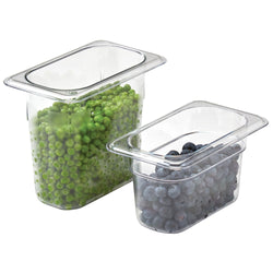 (6 sztuk) CAMBRO | Camview® - pojemnik GN z kopolimeru 1/9 - przezroczysty - wysokość: 100 mm - nie zawiera BPA
