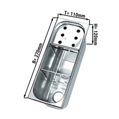 VP2712 Portion sink 270X110X120 mm - CNS - 2 bottom holes