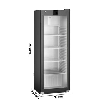 LIEBHERR | Chłodziarka PERFECTION - 250 litrów - Wnętrze z tworzywa sztucznego - z 1 szklanymi drzwiami - Czarna - Prime Gastro