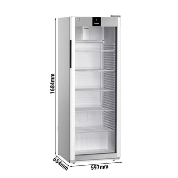 LIEBHERR | Chłodziarka PERFORMANCE - 250 litrów - Plastikowe wnętrze - z 1 szklanymi drzwiami - Szara - Prime Gastro