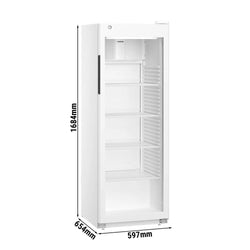 LIEBHERR | Chłodziarka PERFORMANCE - 347 litrów - wnętrze z tworzywa sztucznego - z 1 szklanymi drzwiami - biała