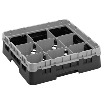 CAMBRO | CAMRACK® - kosz do mycia szklanek 1/1 - 9 przegródek - z 1 przedłużką - 500x500mm - Czarny - Prime Gastro