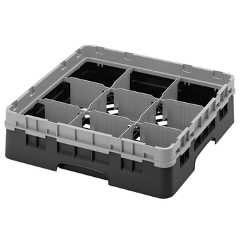 CAMBRO | CAMRACK® - kosz do mycia szklanek 1/1 - 9 przegródek - z 1 przedłużką - 500x500mm - Czarny - Prime Gastro