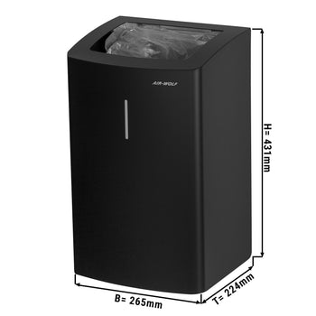AIR-WOLF | Pojemnik na odpady - 25L - Stal nierdzewna matowa czarna - Prime Gastro