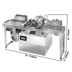 Urządzenie do temperowania czekolady - z kranem wylotowym - Chocotemper - włącznie z półką ze strefą glazurowania