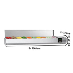 Top-mounted refrigerated display cabinet PREMIUM - 2000x335mm - 10x GN 1/4