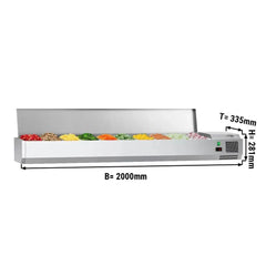 Top-mounted refrigerated display cabinet ECO - 2000x335mm - 10x GN 1/4