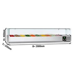 Top-mounted refrigerated display cabinet PREMIUM - 2000x335mm - 10x GN 1/4