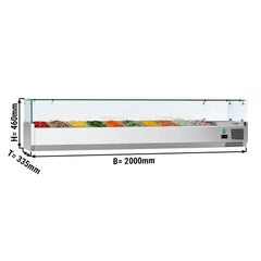 Top-mounted refrigerated display cabinet ECO - 2000x335mm - 10x GN 1/4