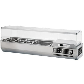 Witryna chłodnicza nadstawna PREMIUM PLUS - 1328x353mm - 5x GN 1/4 - Prime Gastro