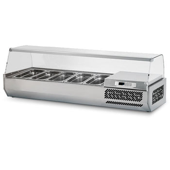 Nadstawna witryna chłodnicza Premium PLUS - 1493x413mm - 5x GN 1/3 - Prime Gastro