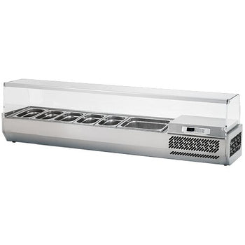 Witryna chłodnicza nadstawna PREMIUM PLUS - 1733x353mm - 7x GN 1/4 - Prime Gastro