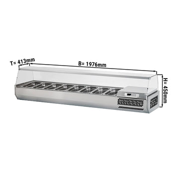 Nadstawna witryna chłodnicza Premium PLUS - 1976x413mm - 8x GN 1/3 - Prime Gastro