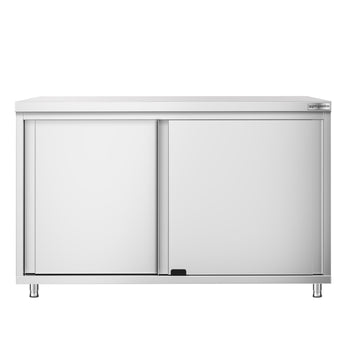 Szafka robocza ze stali szlachetnej PREMIUM – 1200 x 600 mm – z drzwiami przesuwnymi - Prime Gastro