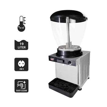 Dozownik ajranu/soku - 19 litrów - Czarny - Prime Gastro