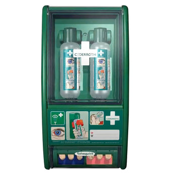 Stacja do przemywania oczu z 2 butelkami i dozownikiem gipsu - Prime Gastro