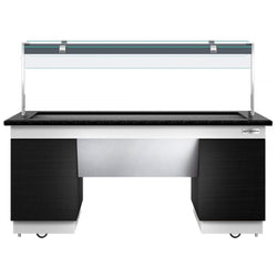 Lada bufetowa grzewcza DUBLIN - 2000 mm - z bemarem & kółkami - do 5x GN 1/1